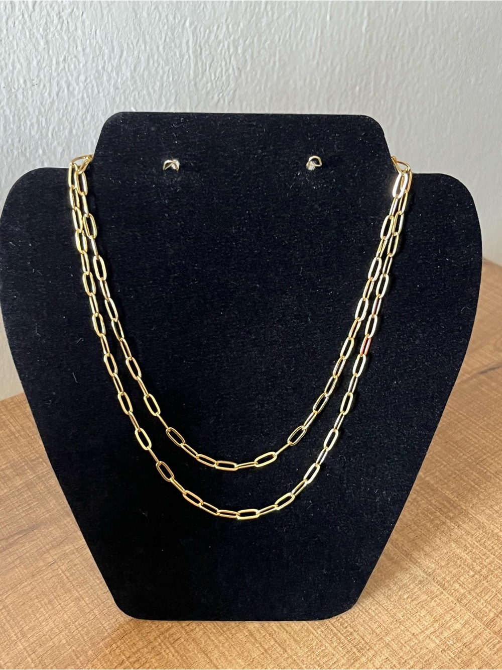 Set of two Gold tone Paperclip Necklaces